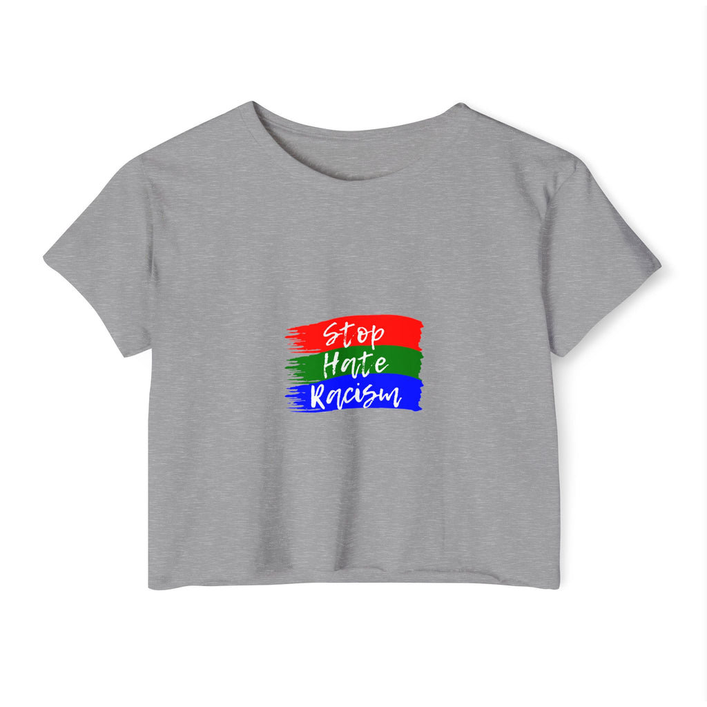 Stop Hate Racism Crop Top — Women's Activist Festival Tee