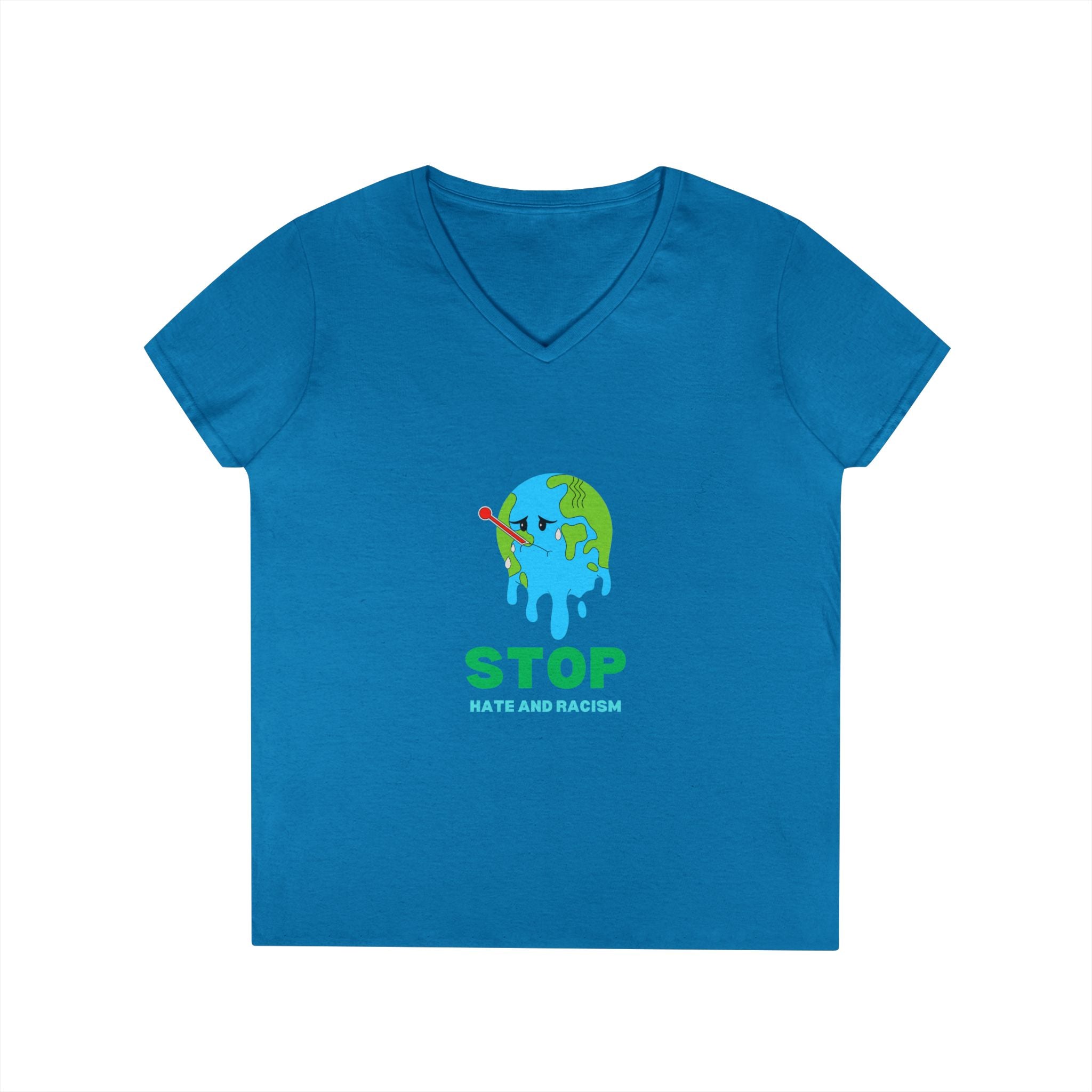 Stop Hate and Racism Eco V-Neck T-Shirt