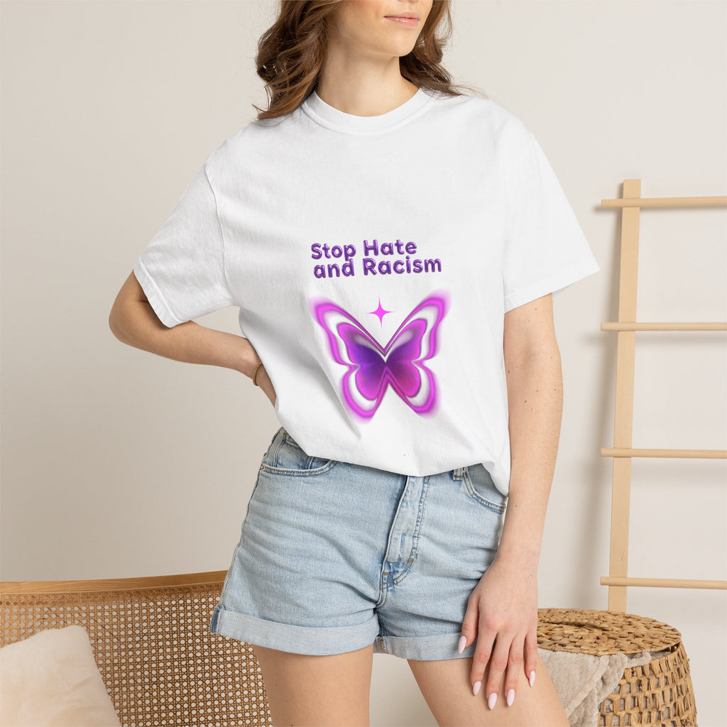 Stop Hate and Racism Butterfly T-Shirt