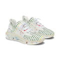Women's Mesh Sneakers — Lightweight Breathable Athletic Shoes with Script Pattern