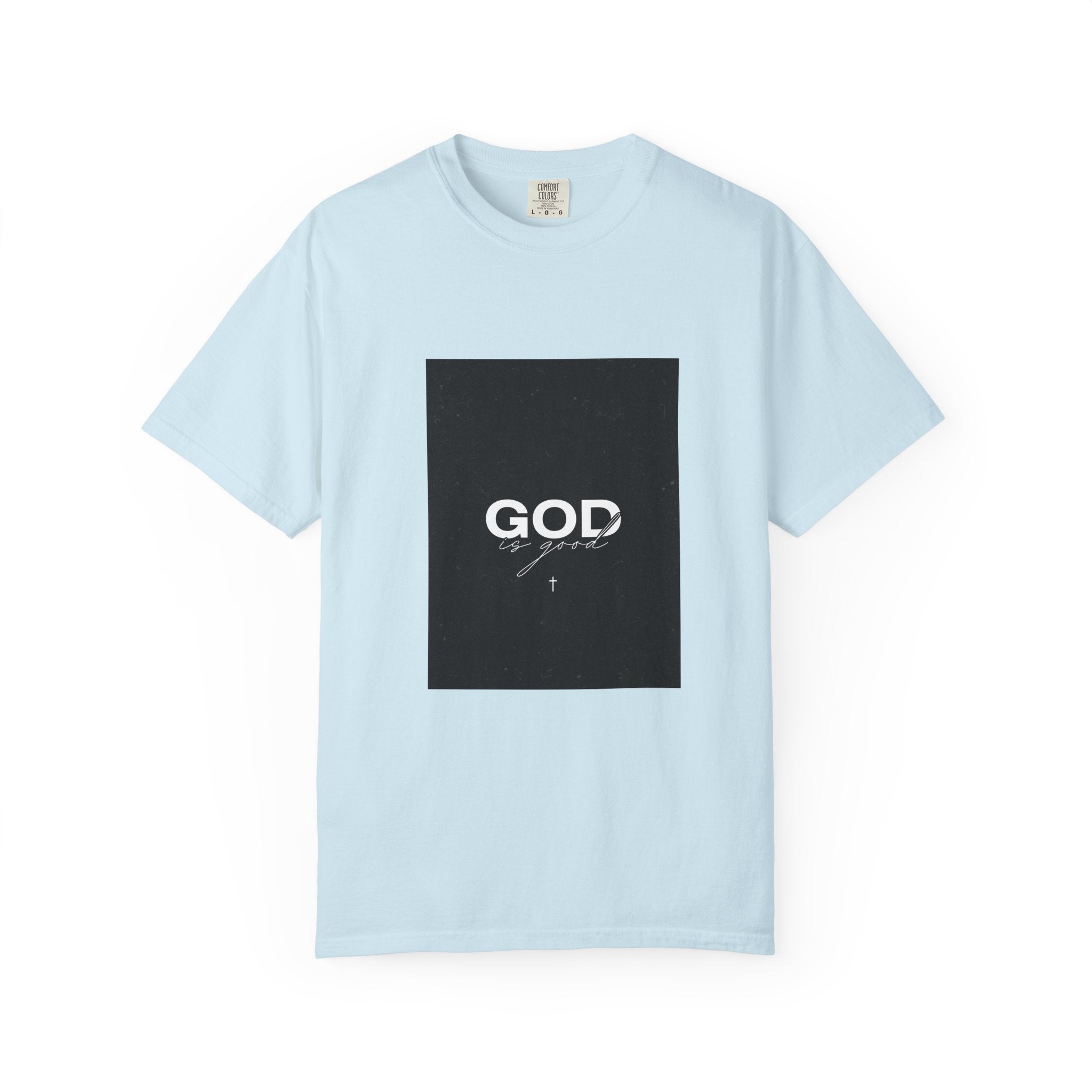 God Typography T-Shirt — Minimal Black Square Graphic Tee