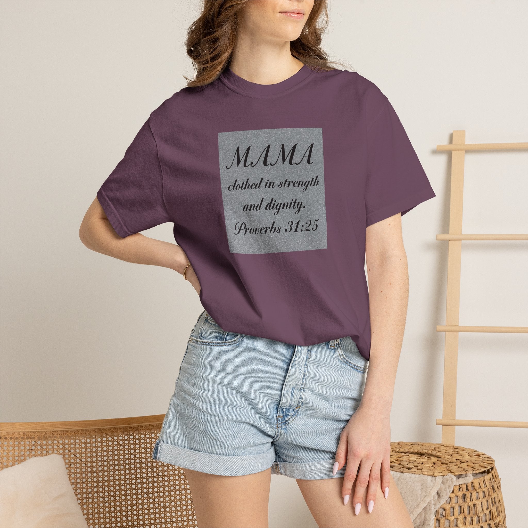 Mama Proverbs 31:25 T-Shirt — 'Clothed in Strength and Dignity' Christian Mom Tee