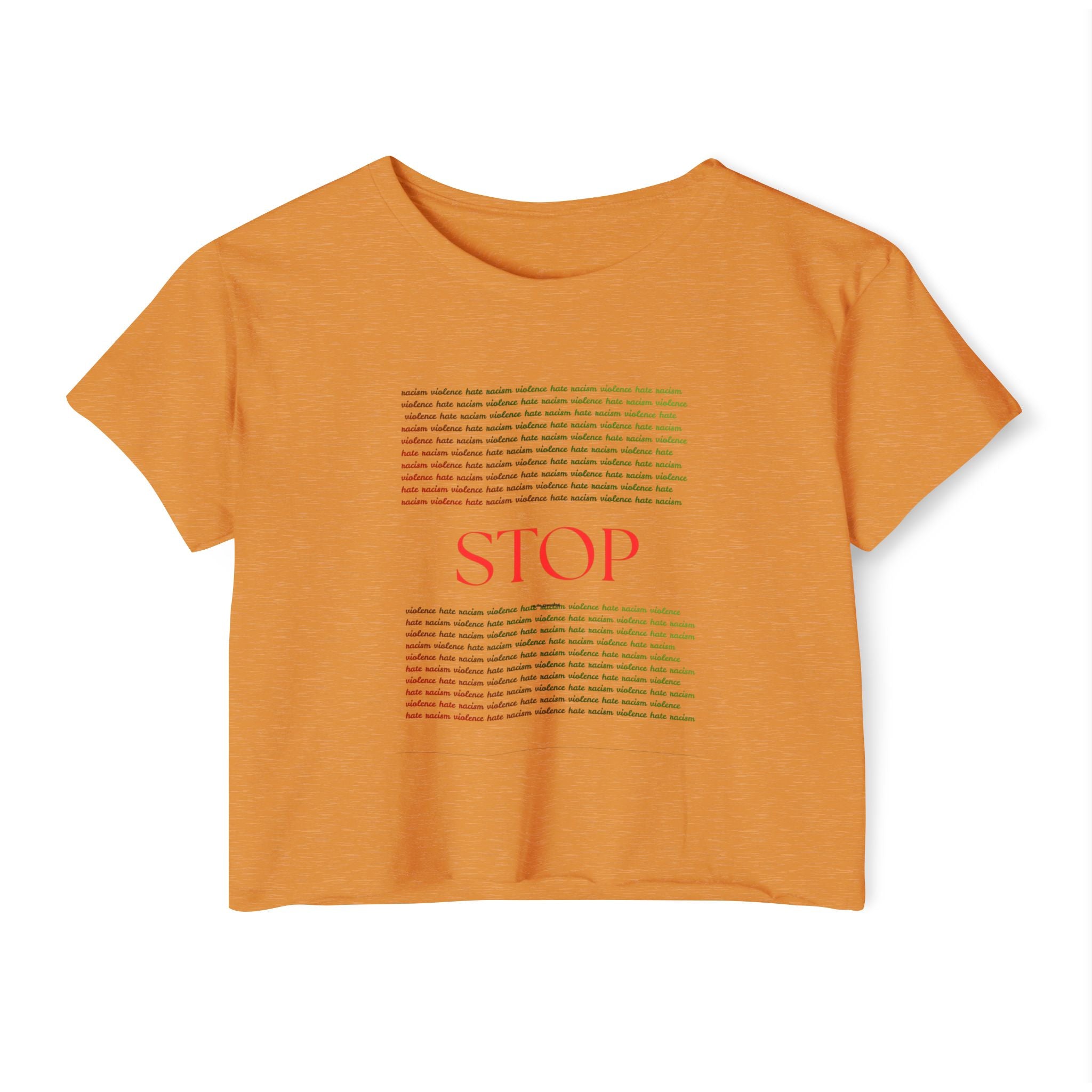 STOP Graphic Crop Top — Women's Festival Statement Tee