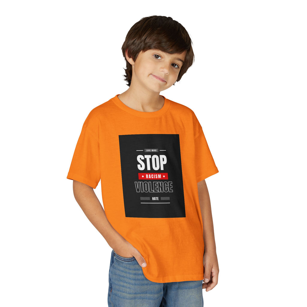 Youth T-Shirt — "Stop Racism Stop Violence" Graphic Tee