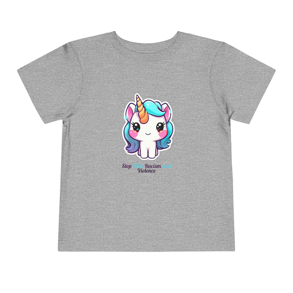 Toddler Tee — Cute Rainbow Unicorn "Stay Positive and Believe" Kids Shirt