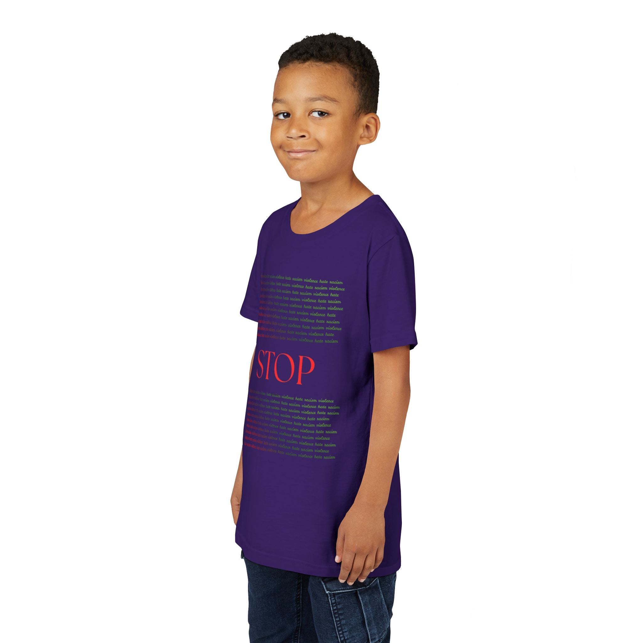 Youth Tee — Bold Yellow 'STOP' Graphic Kids T‑Shirt