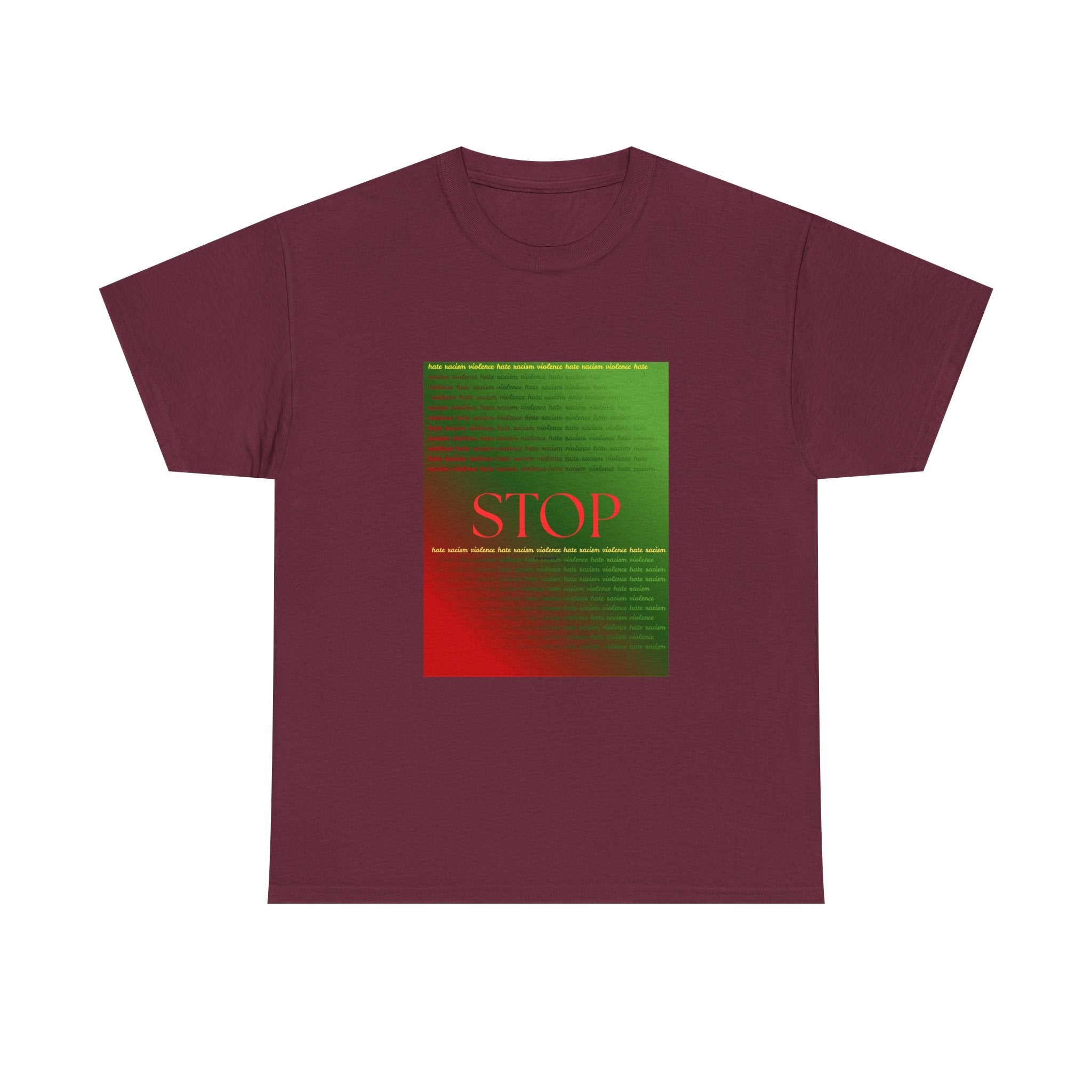 STOP Graphic Tee — Red & Green Gradient Statement T‑Shirt