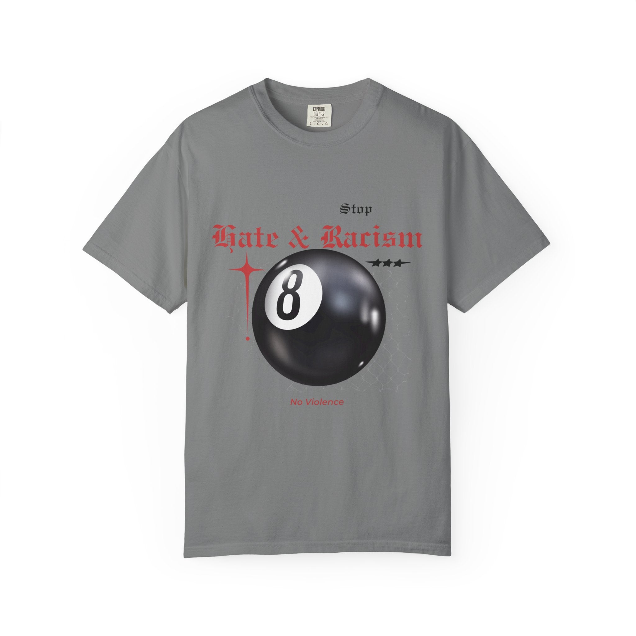 Anti-Racism 8-Ball T-Shirt — Stop Hate & Racism Graphic Tee