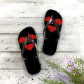 Heart Stripe Flip Flops – "SOPHIRE" Black Beach Sandals