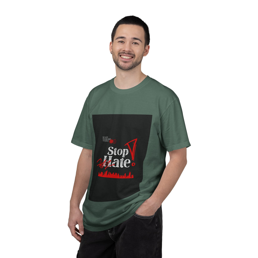 Stop Hate T-Shirt — Anti-Hate Protest Tee with Megaphone Graphic
