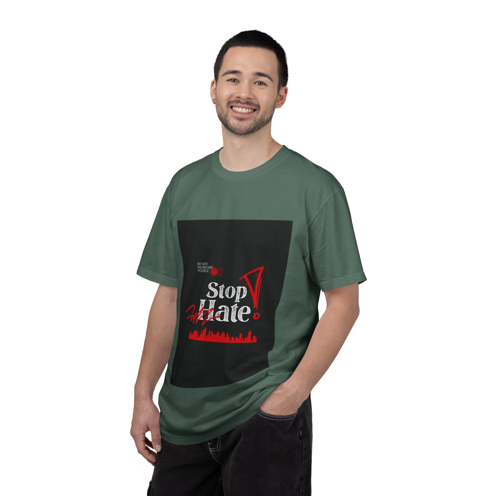 Stop Hate T-Shirt — Anti-Hate Protest Tee with Megaphone Graphic