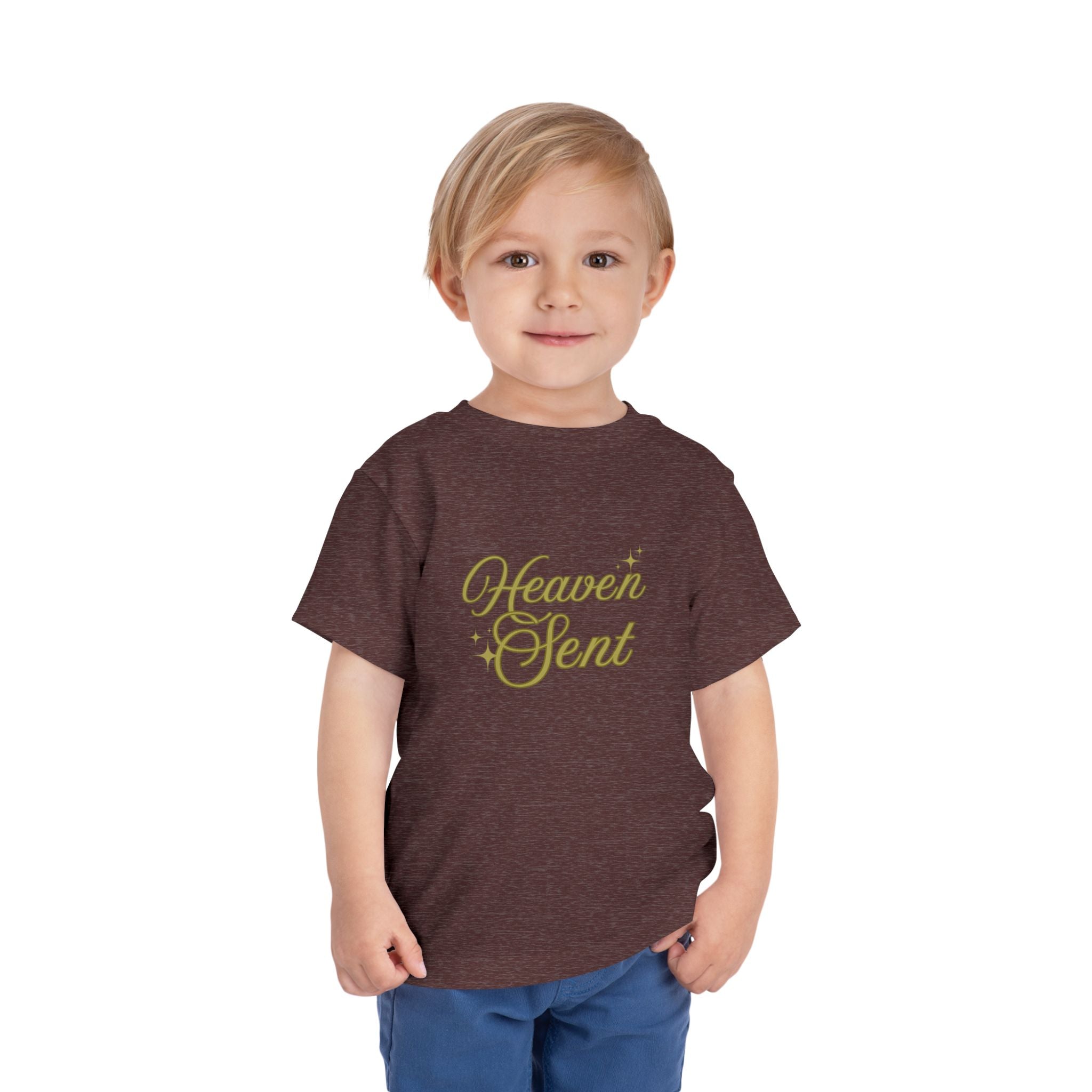 Heaven Sent Toddler Tee — Gold Script Baby Shirt
