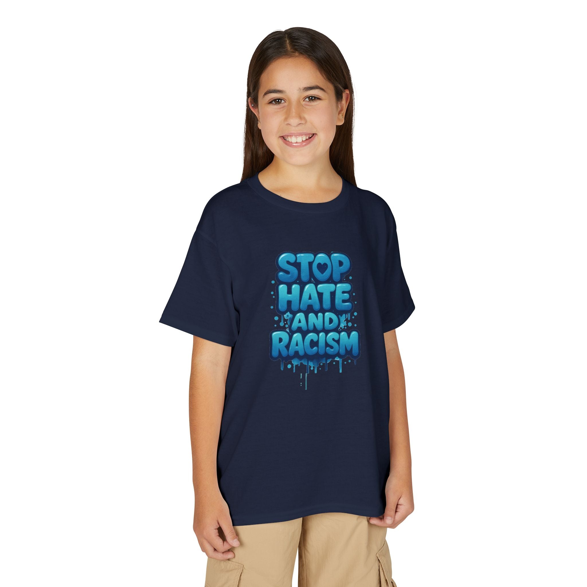 Stop Hate and Racism Youth T-Shirt — Anti-Racism Message Tee