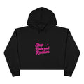 Stop Hate and Racism Crop Hoodie — Women’s Activist Graphic Hoodie