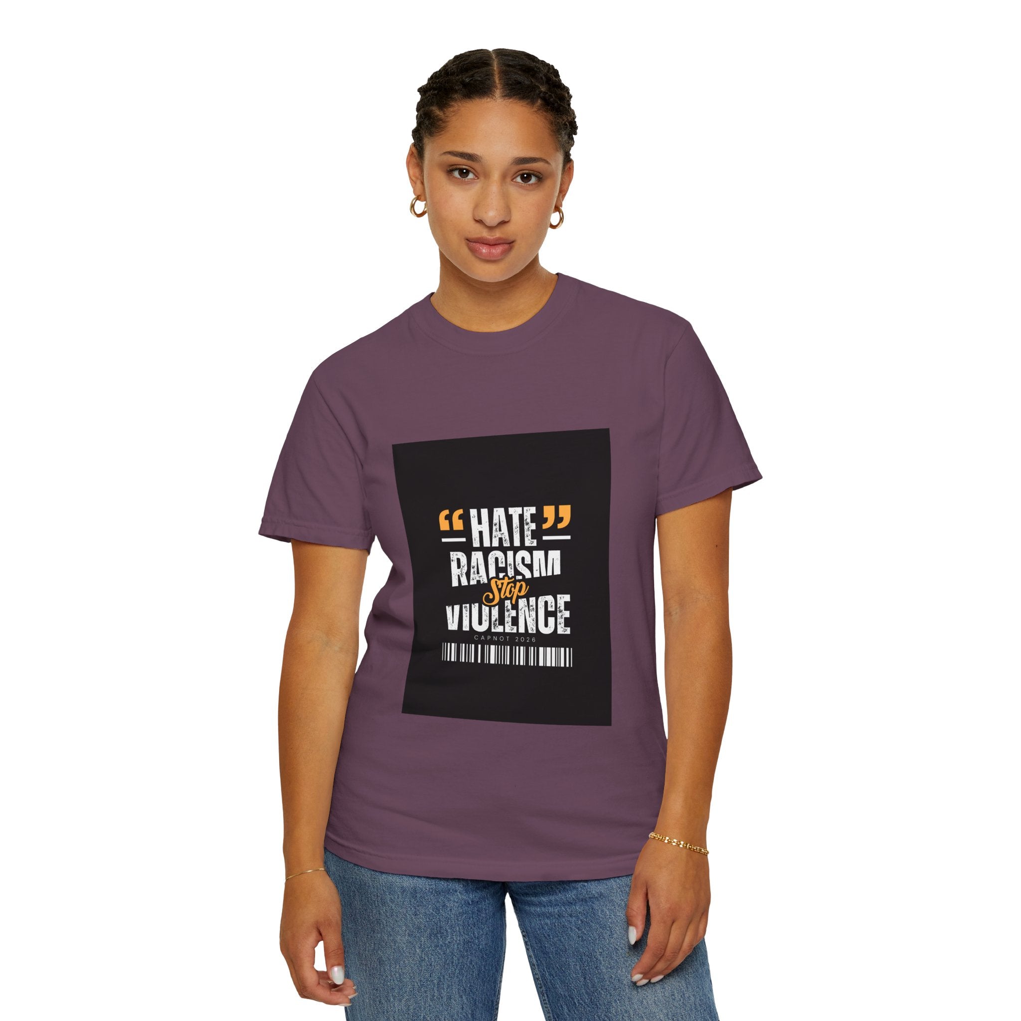 Anti-Racism T-Shirt — "Hate Racism Stop Violence" Graphic Tee