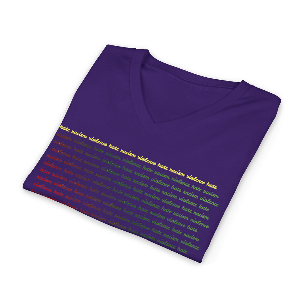 STOP Graphic V-Neck Tee — Bold Typographic Statement Shirt