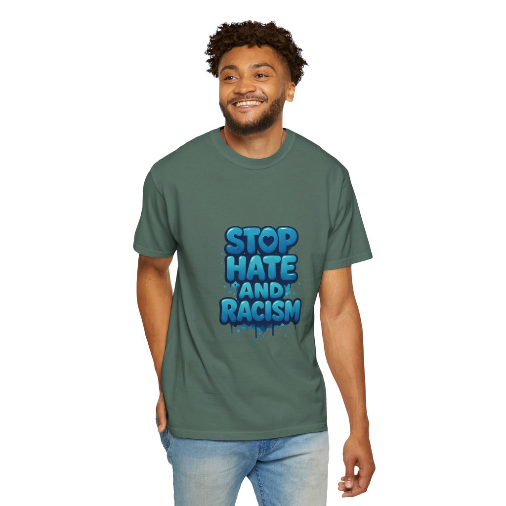 Stop Hate and Racism T-Shirt — Bold Anti-Racism Graphic Tee