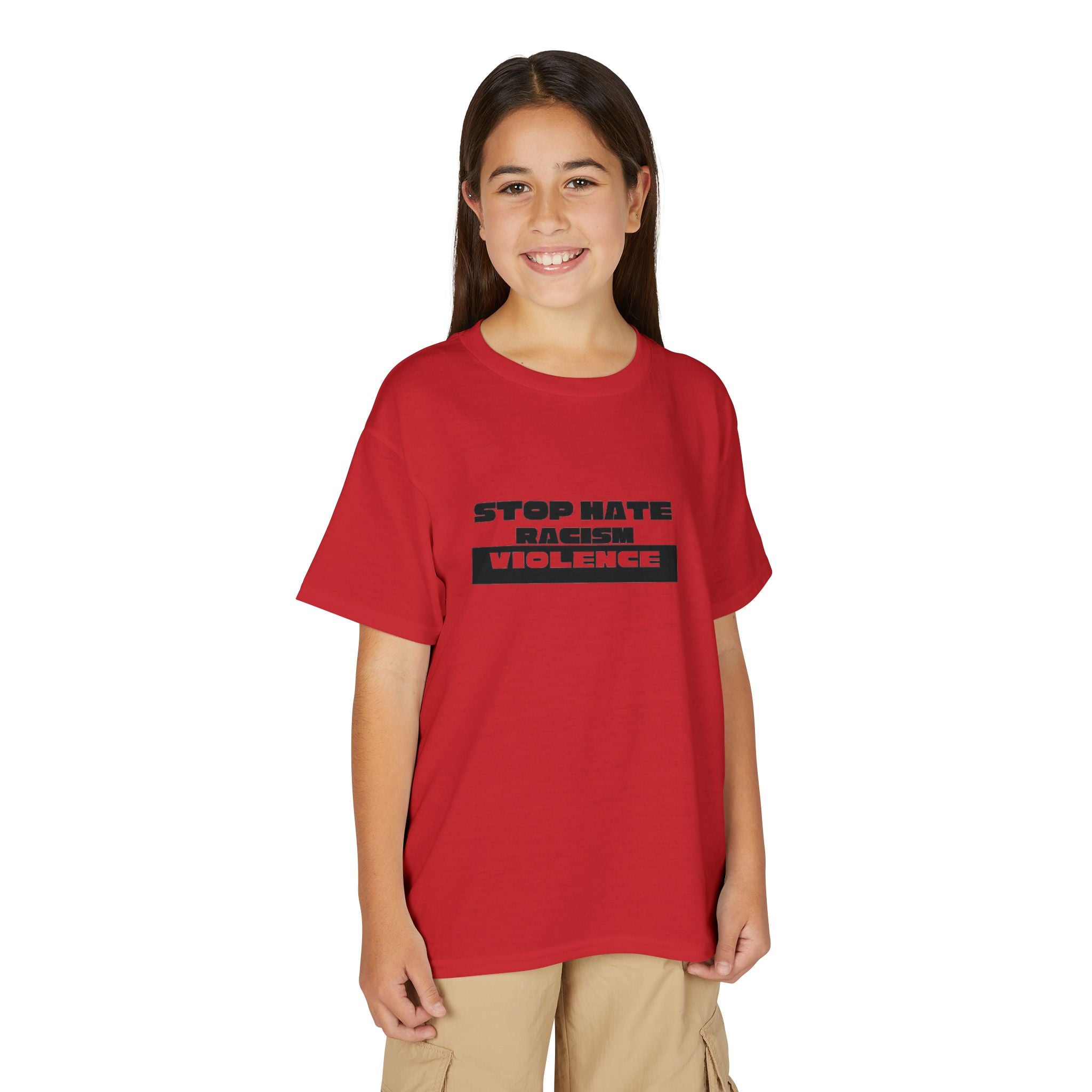 Youth T-Shirt — "Stop Hate, Stop Violence" Graphic Tee