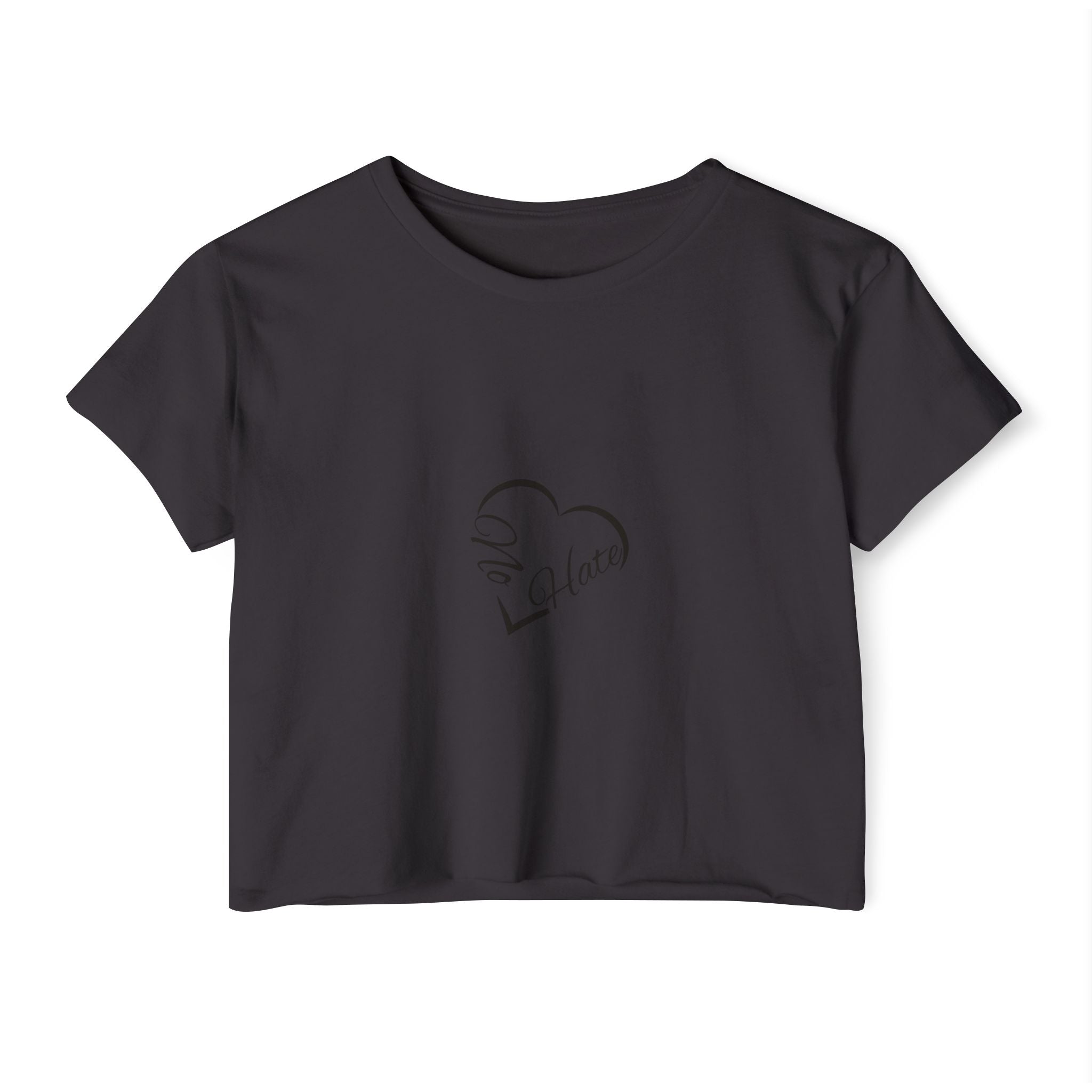Women's 'No Hate' Heart Crop Top — Festival Graphic Tee