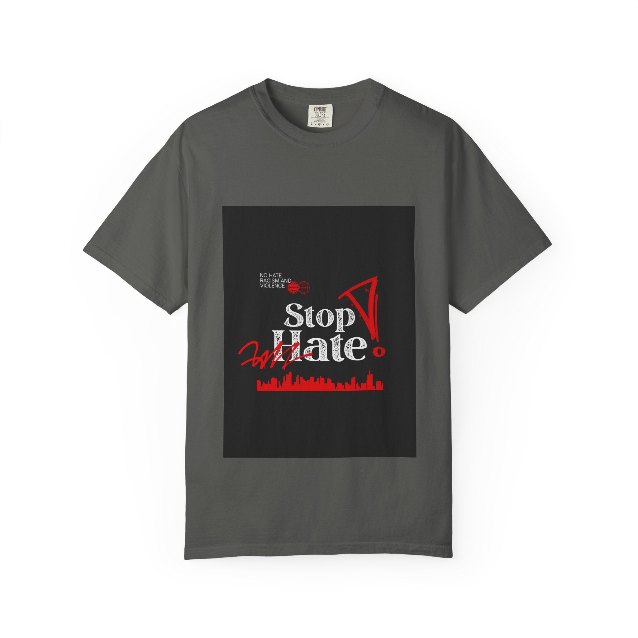 Stop Hate T-Shirt — Anti-Hate Protest Tee with Megaphone Graphic
