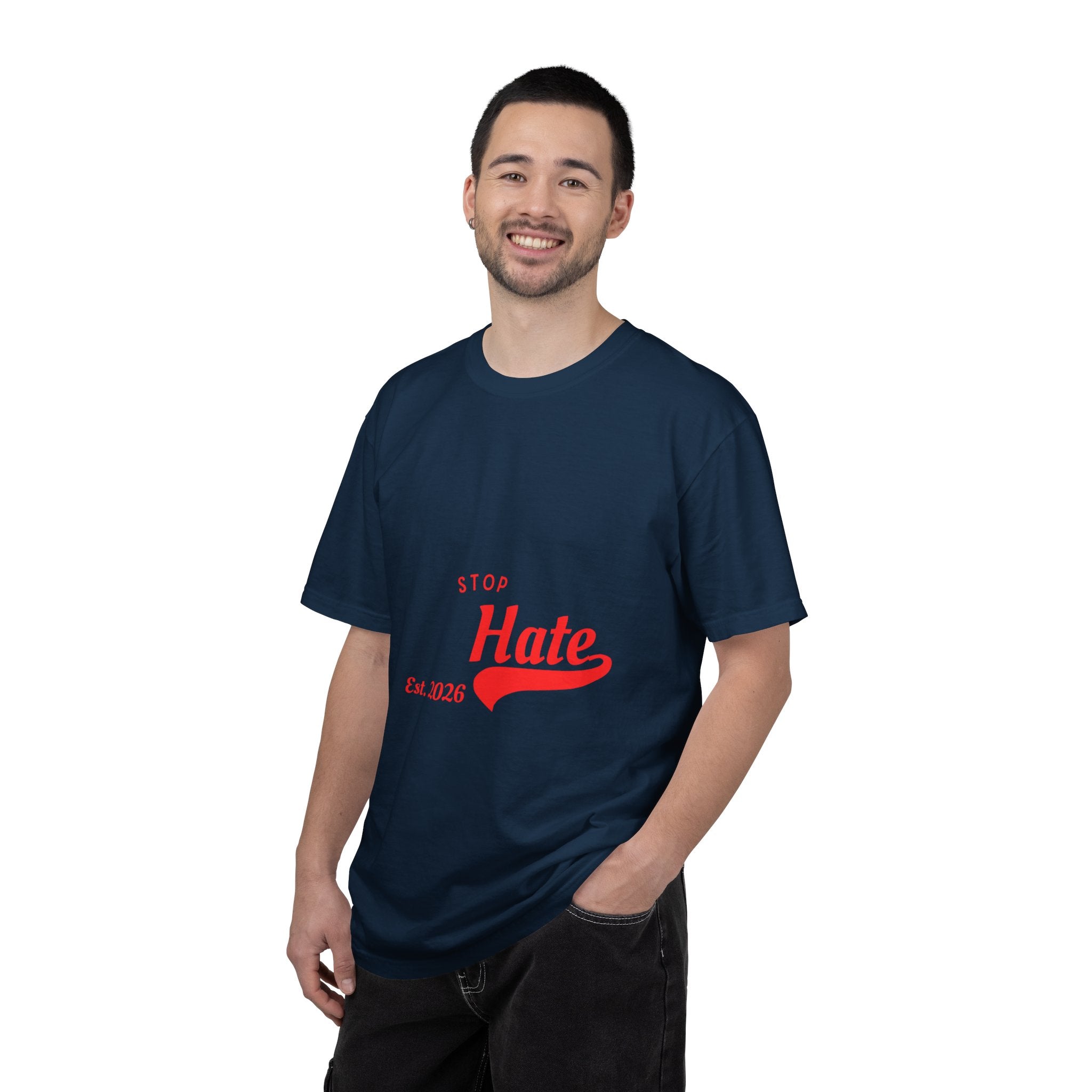Stop Hate T-Shirt — Retro Script 'Est. 2026' Anti-Hate Graphic Tee