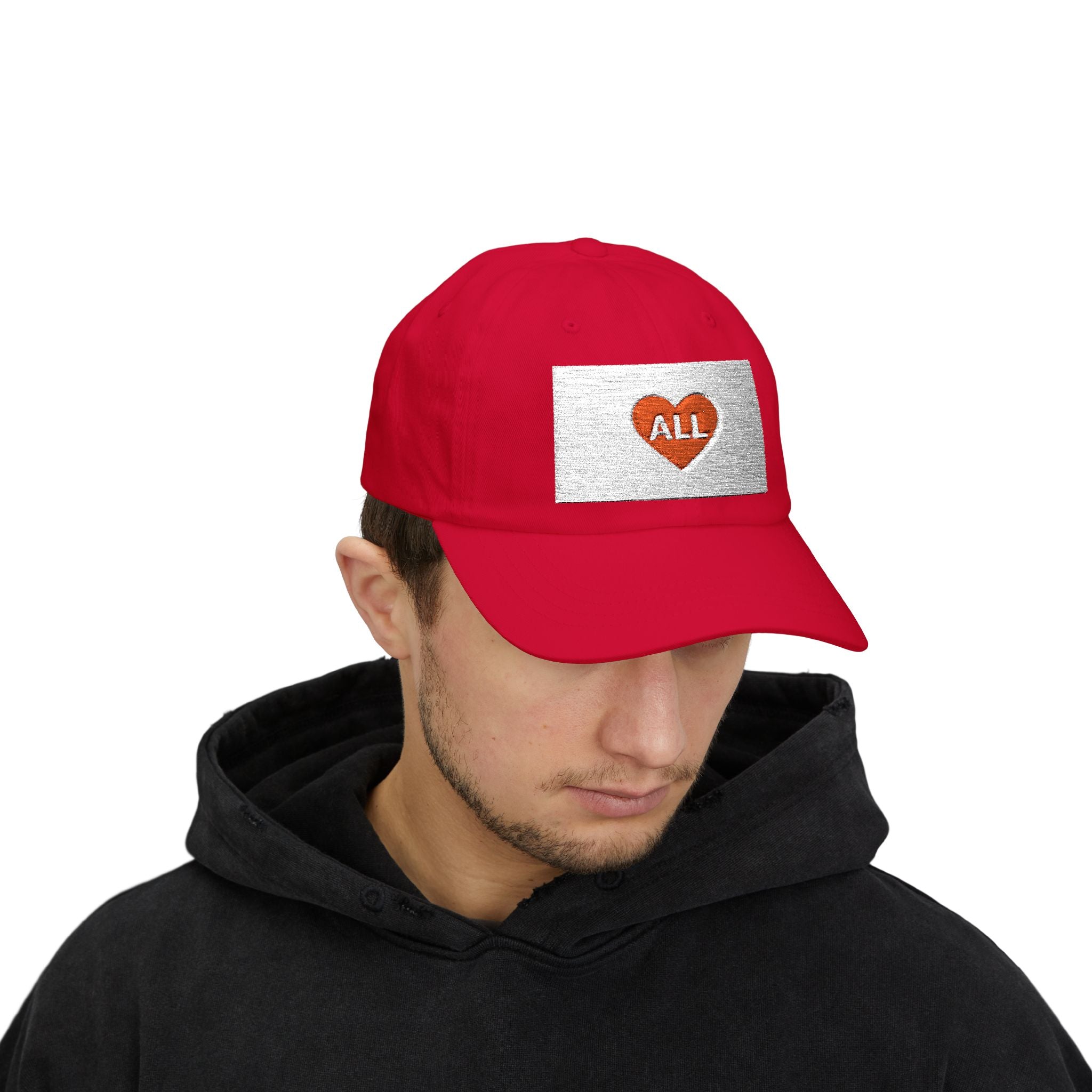 Dad Cap — Red Heart "ALL" Embroidered Baseball Hat