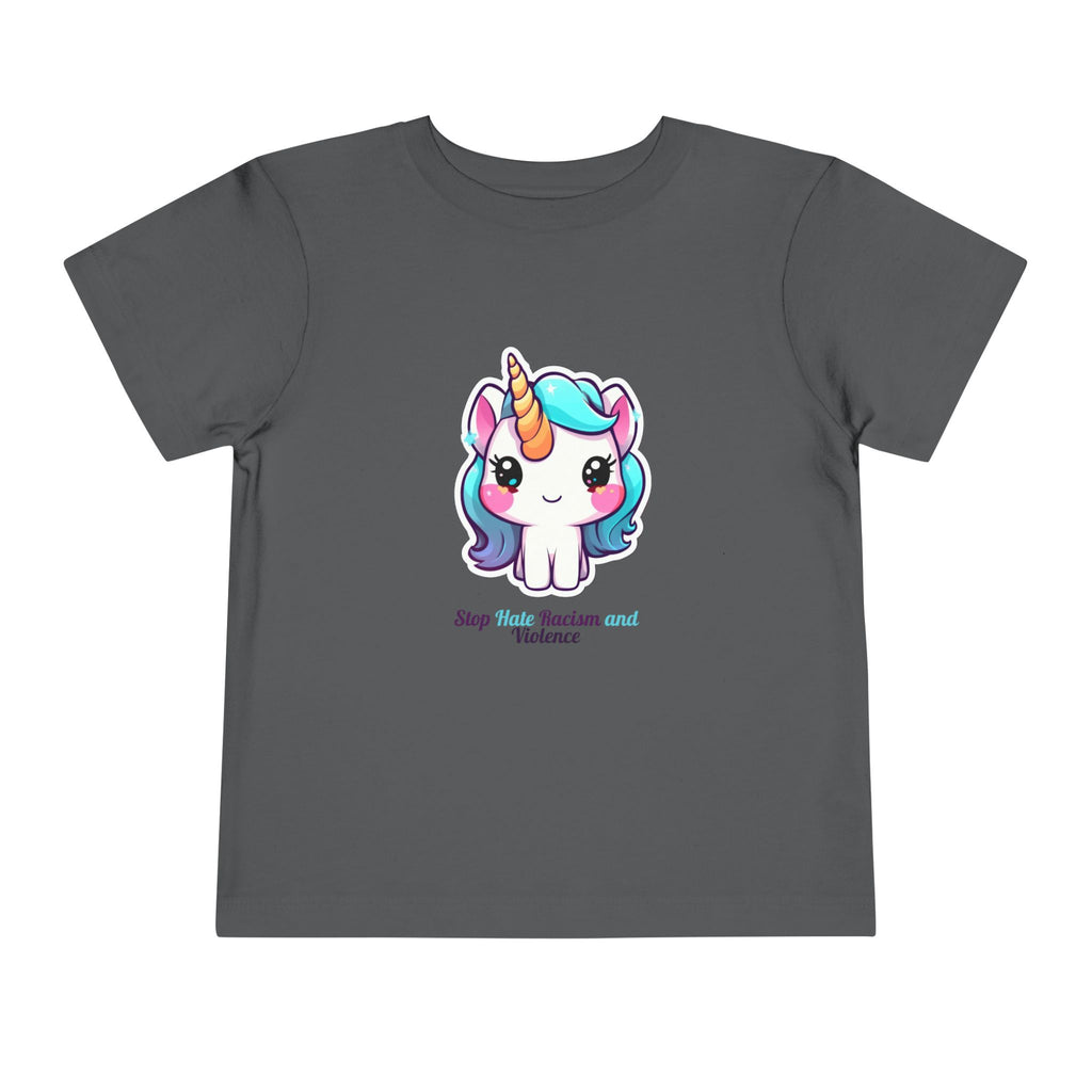 Toddler Tee — Cute Rainbow Unicorn "Stay Positive and Believe" Kids Shirt