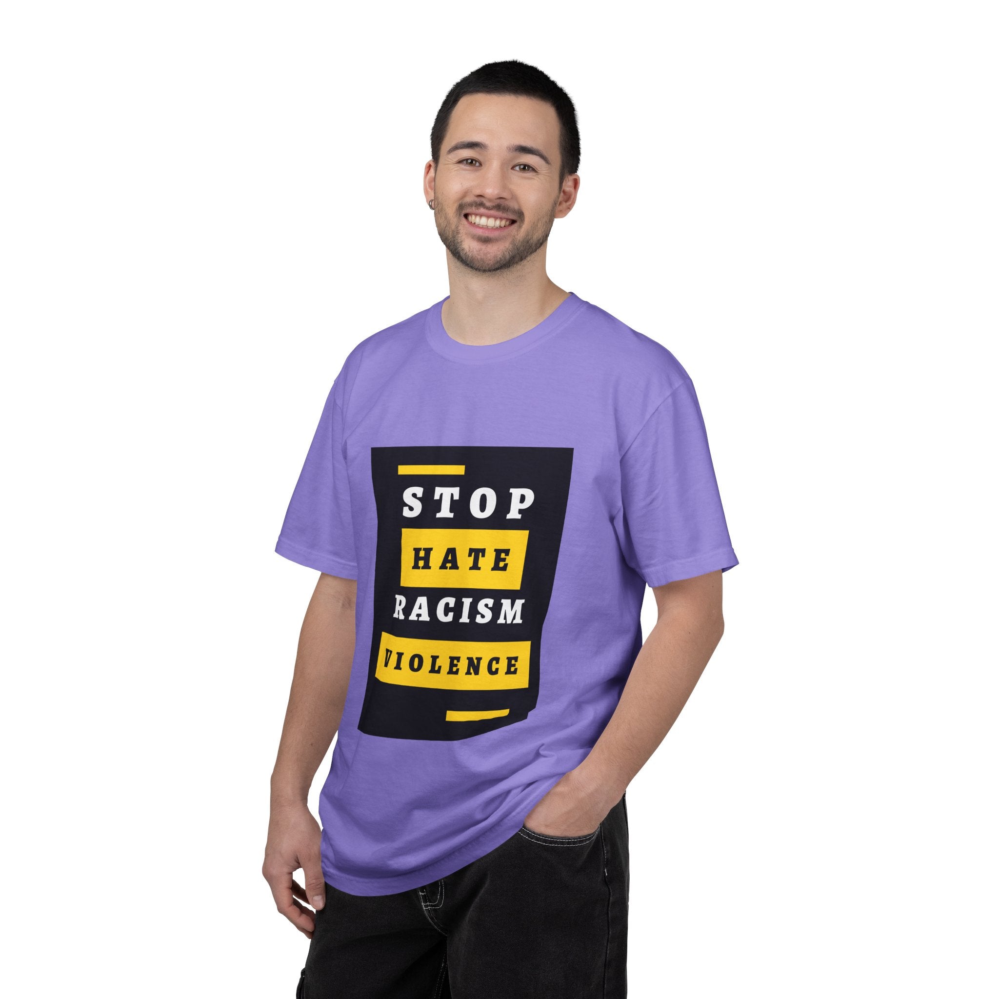 Stop Hate Racism Violence T-Shirt — Anti-Racism Message Tee