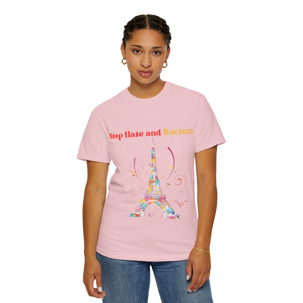 Stop Hate and Racism Eiffel Tower T-Shirt