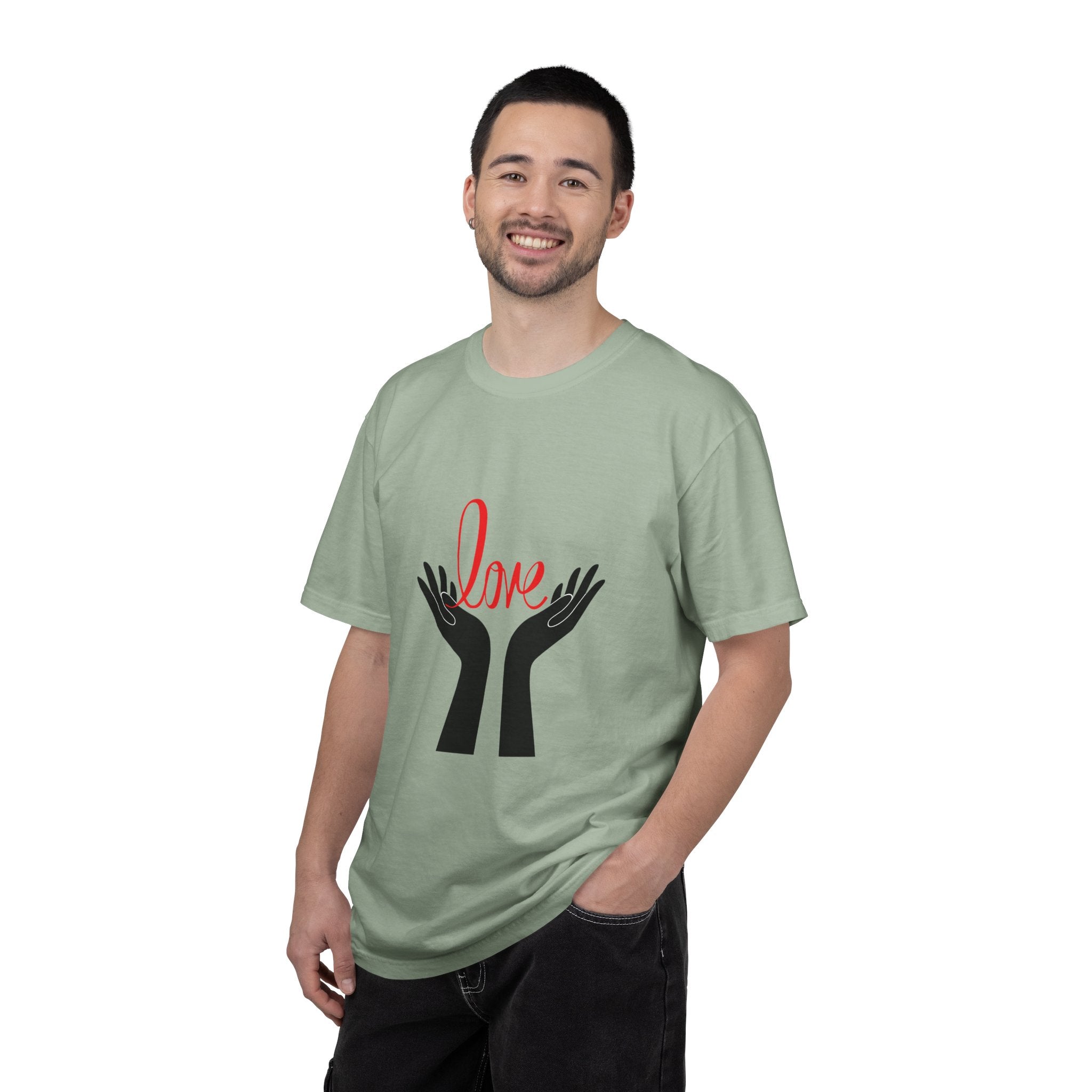 Love Hands T-Shirt — Minimalist Heart Hands Graphic Tee