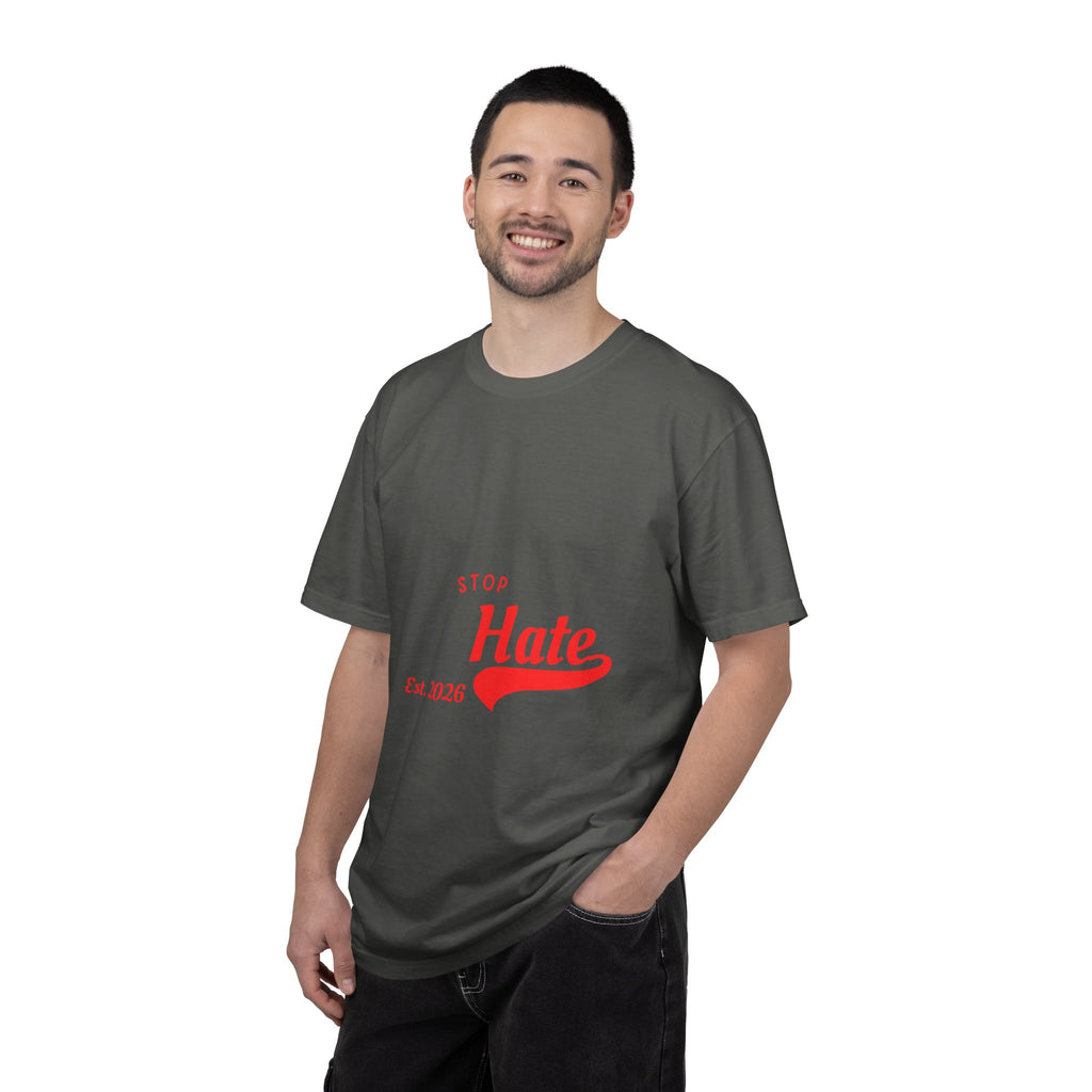Stop Hate T-Shirt — Retro Script 'Est. 2026' Anti-Hate Graphic Tee