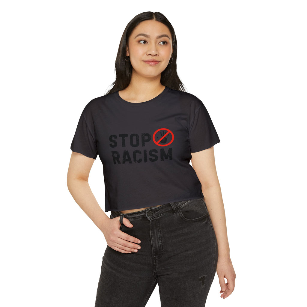 Stop Racism Crop Top — Women's Activist Festival Tee