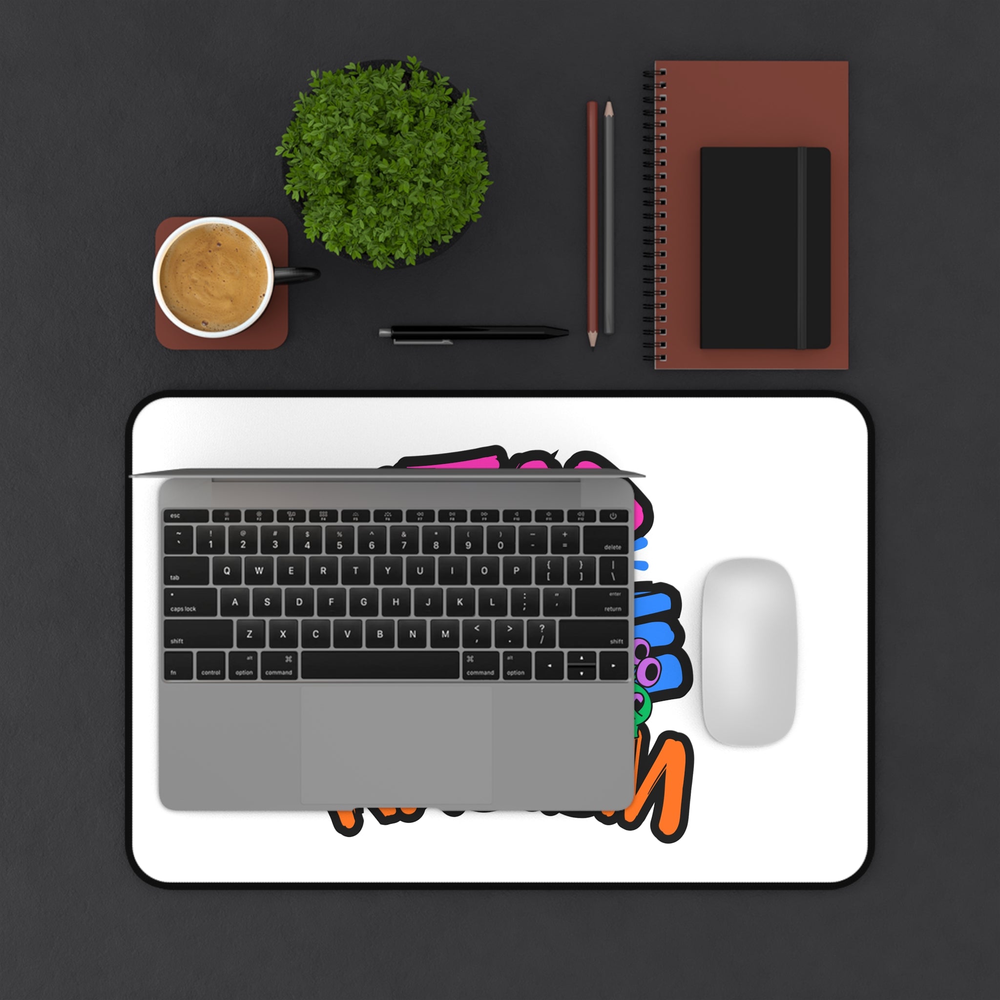 Stop Hate Racism Desk Mat — Anti-Racism Graffiti Mouse Pad