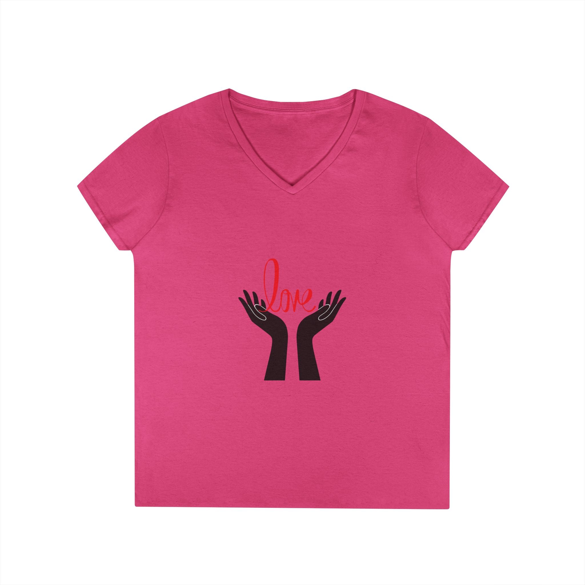 Love Hands V-Neck Tee — Women's Graphic Love T-Shirt
