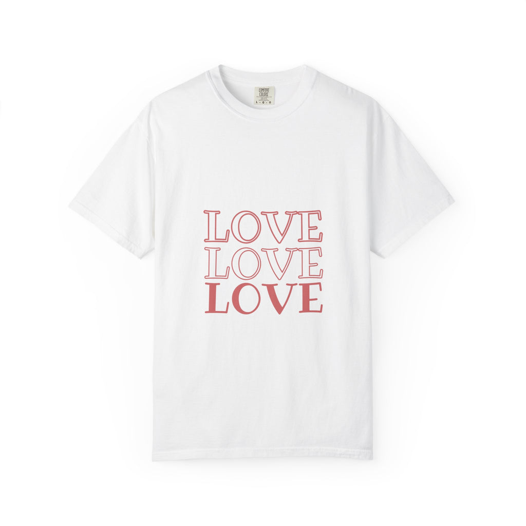 Love Love Love T-Shirt — Vintage Pink Stacked Text Tee