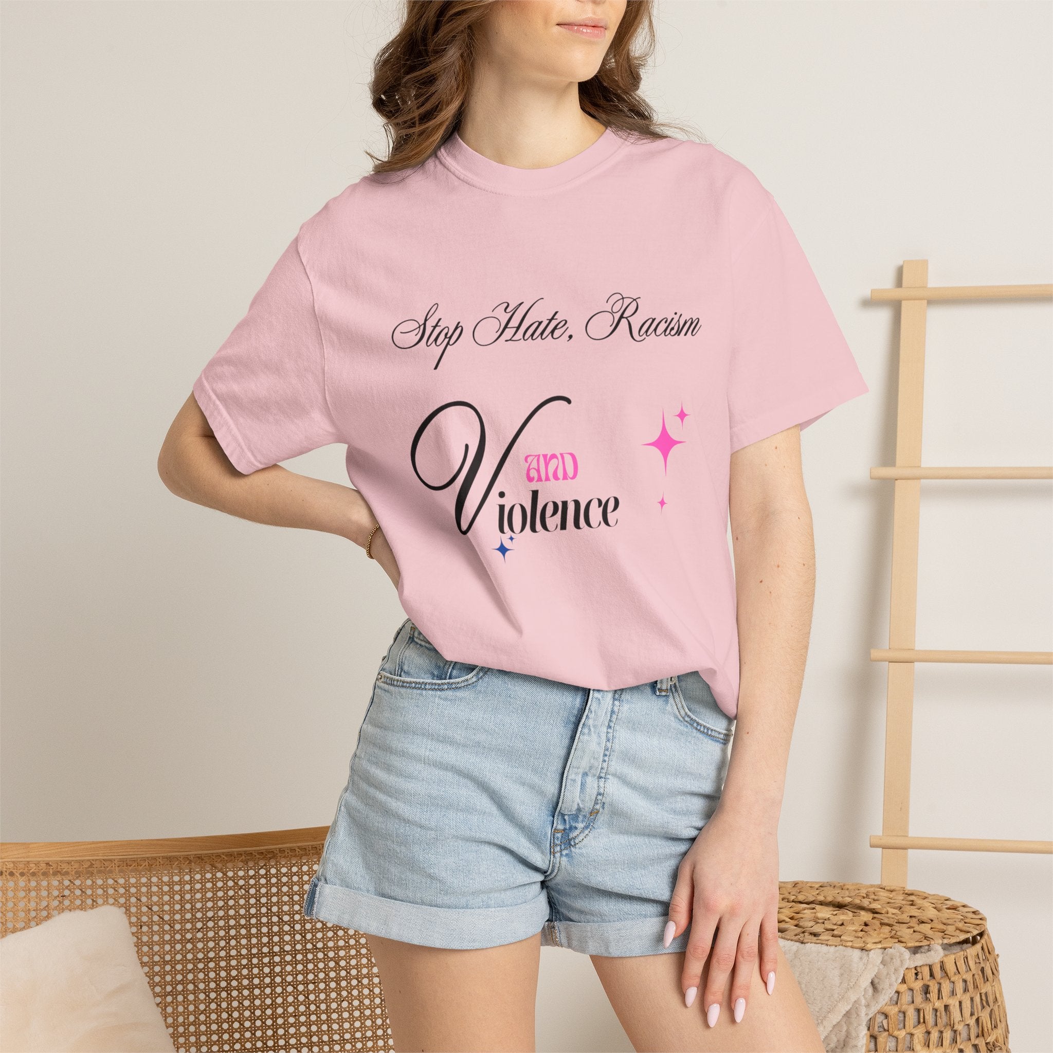 Stop Hate, Racism and Violence T-Shirt – Anti-Racism Awareness Tee