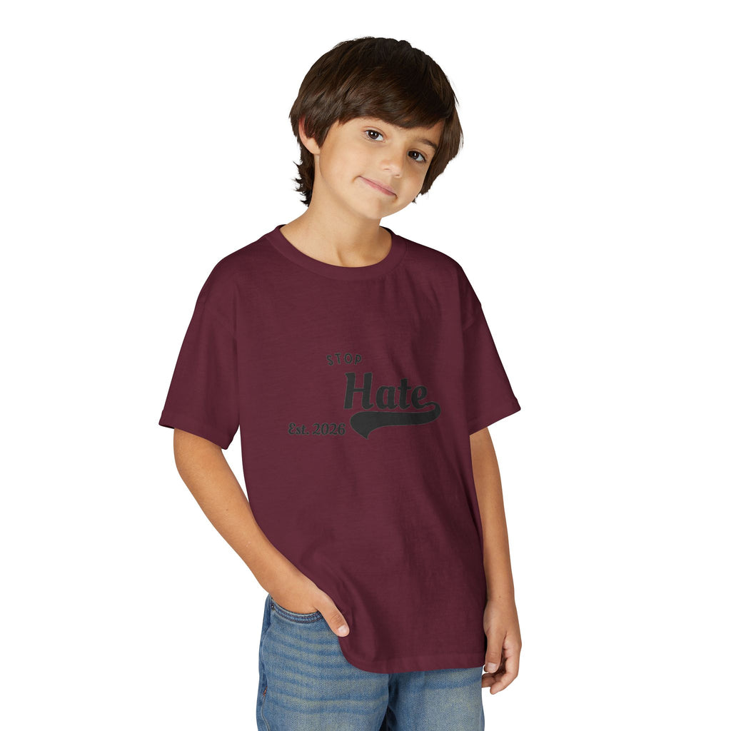 Youth T-Shirt — "Stop Hate Est. 2020" Graphic Tee