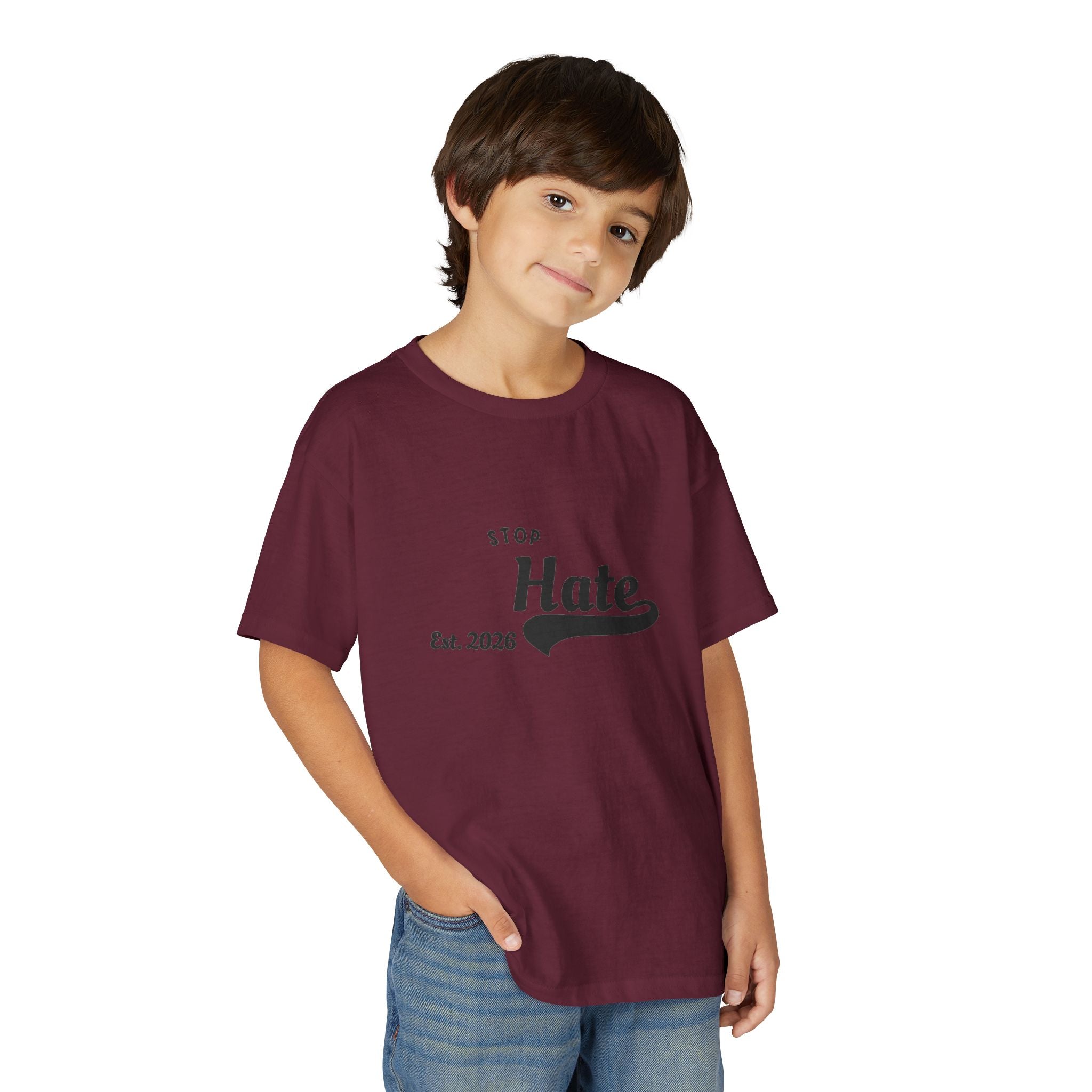 Youth T-Shirt — "Stop Hate Est. 2020" Graphic Tee