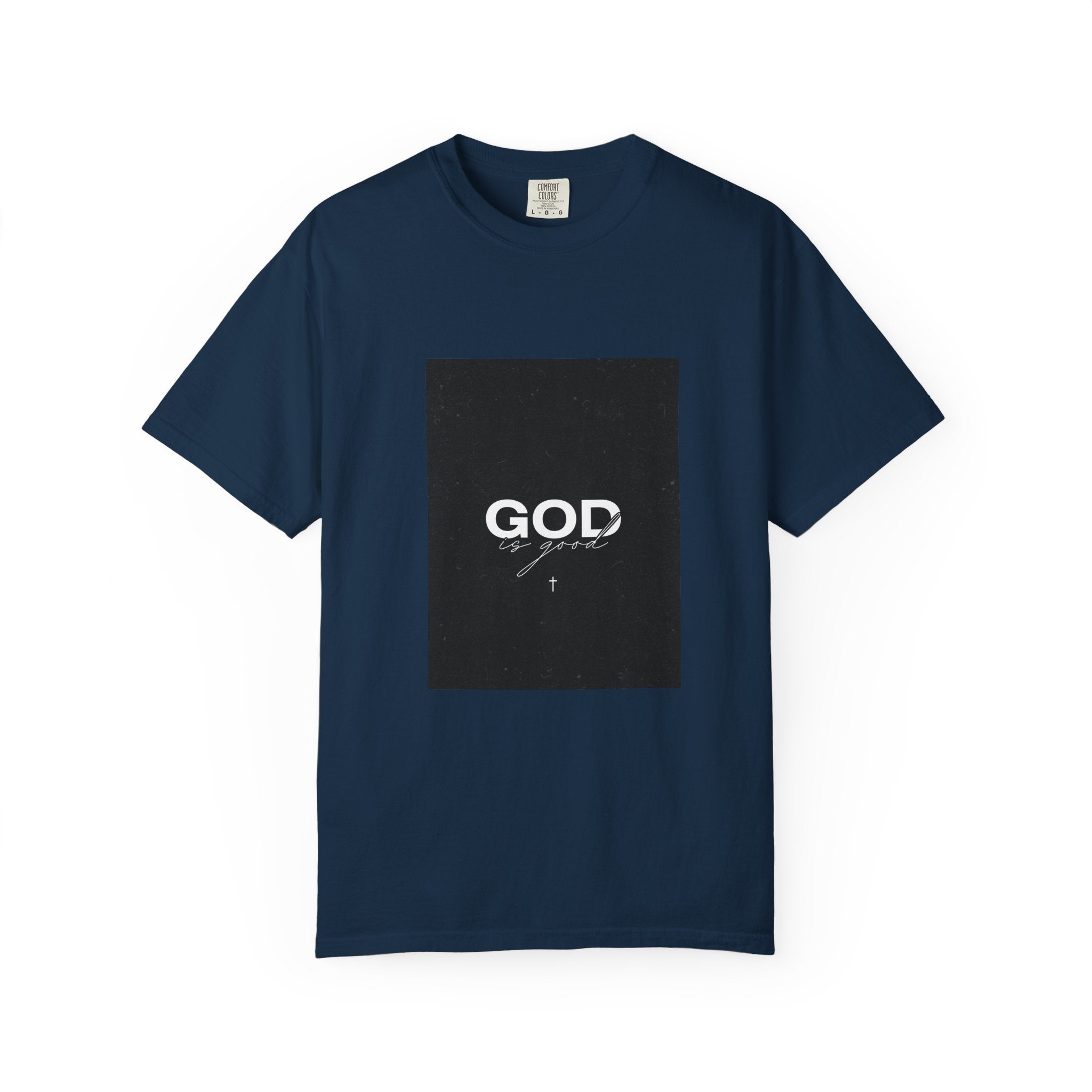 God Typography T-Shirt — Minimal Black Square Graphic Tee