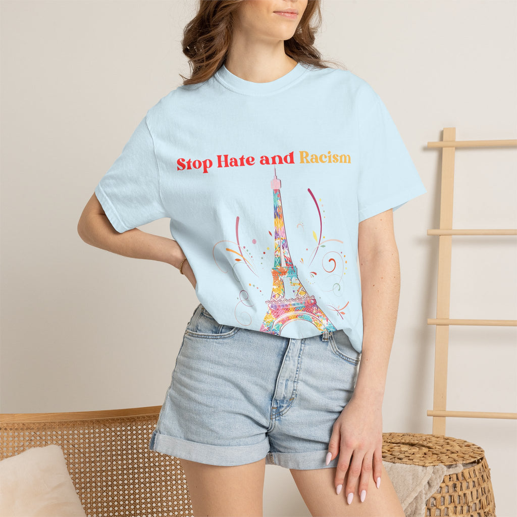 Stop Hate and Racism Eiffel Tower T-Shirt