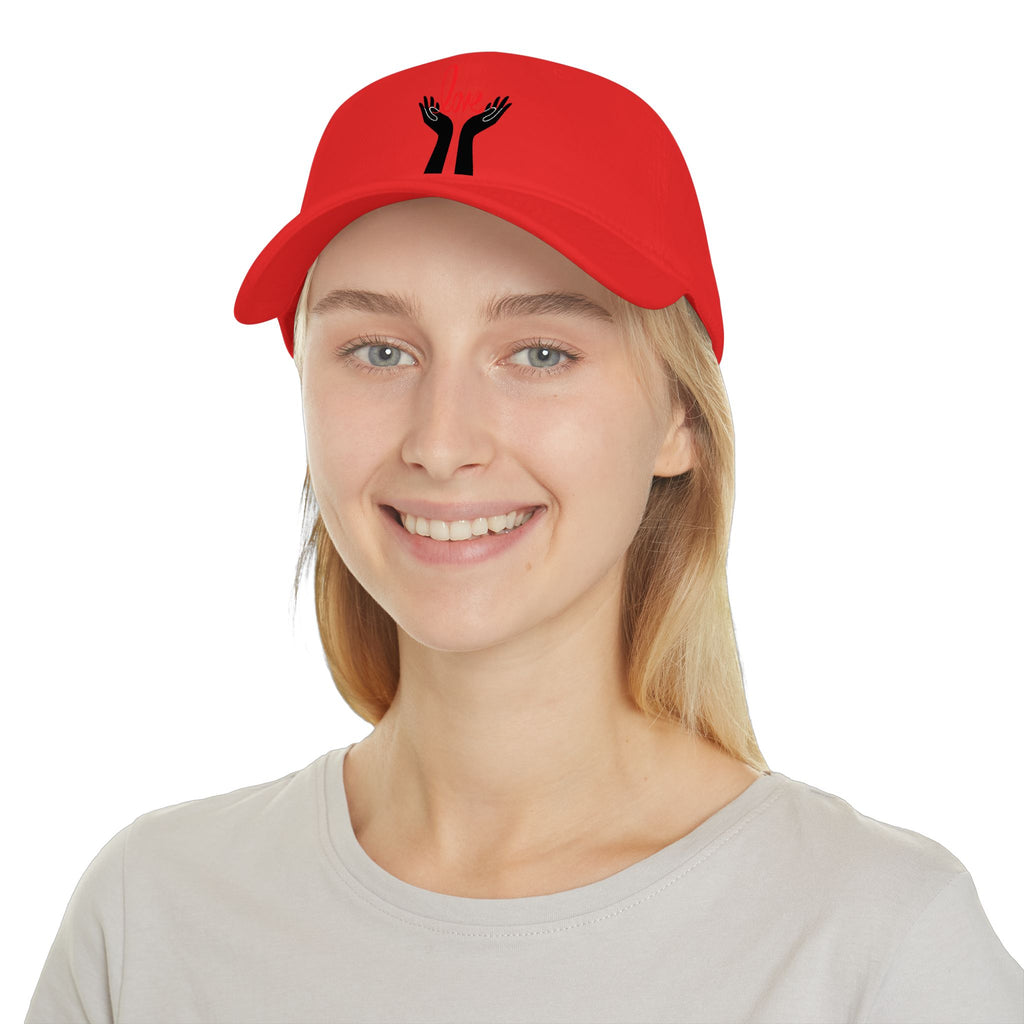 Prayer Hands Baseball Cap — Minimal Black Hands Embroidered Low Profile Hat