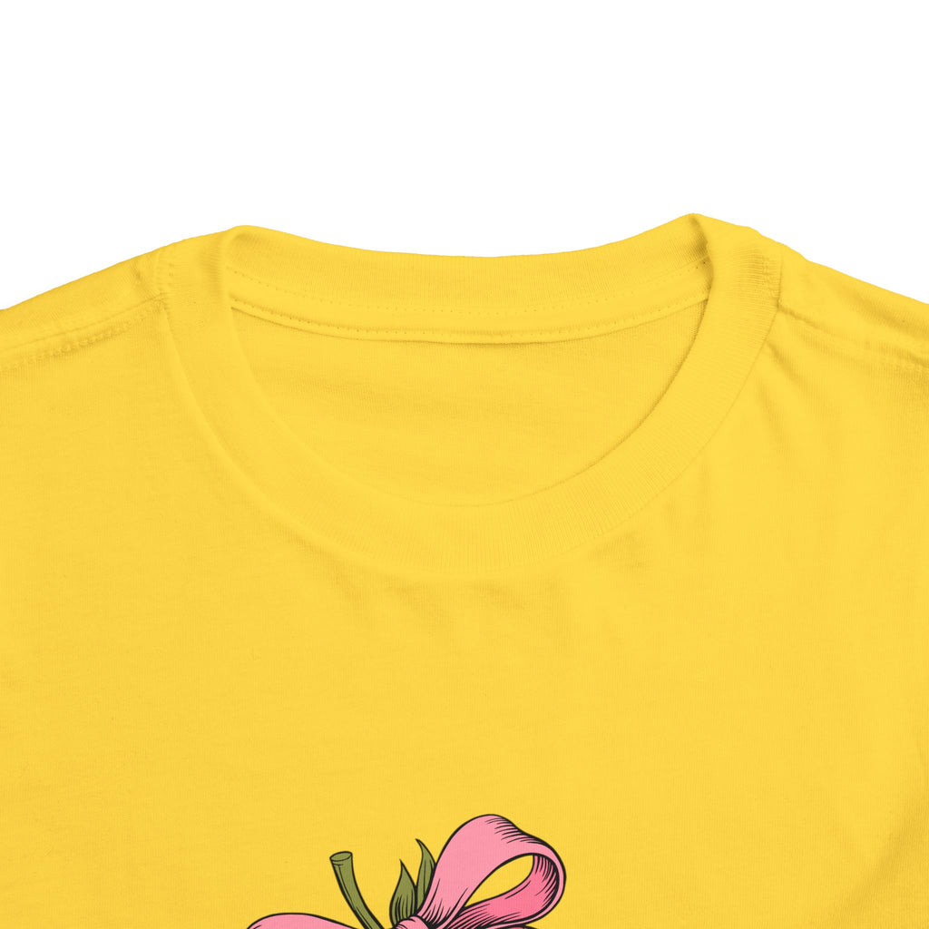 Toddler Tee — Pink Gift Strawberry Graphic "Stop Rockin and Rollin"