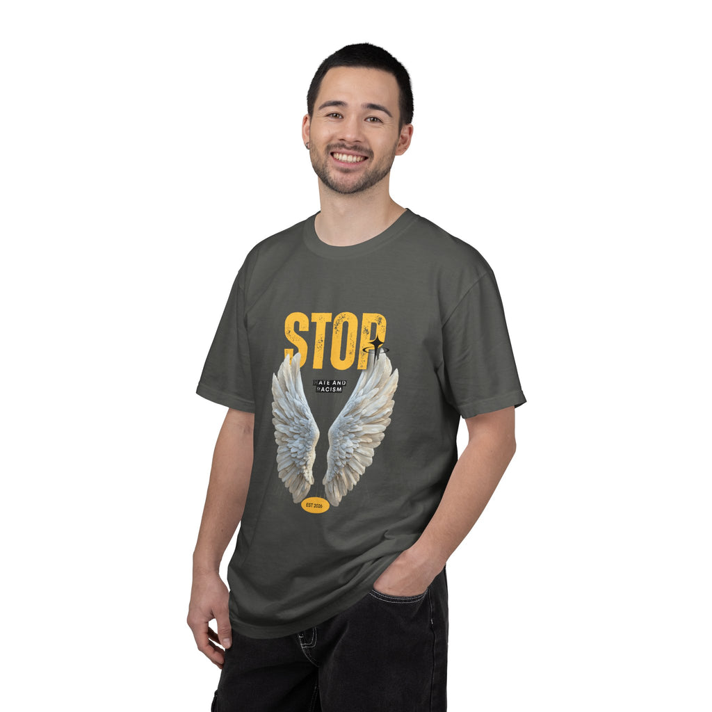 Angel Wings "STOP" Graphic T‑Shirt
