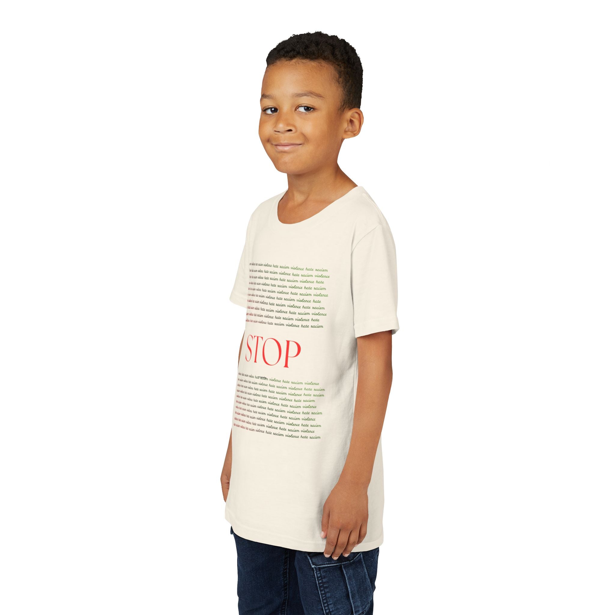 Youth Tee — Bold Yellow 'STOP' Graphic Kids T‑Shirt