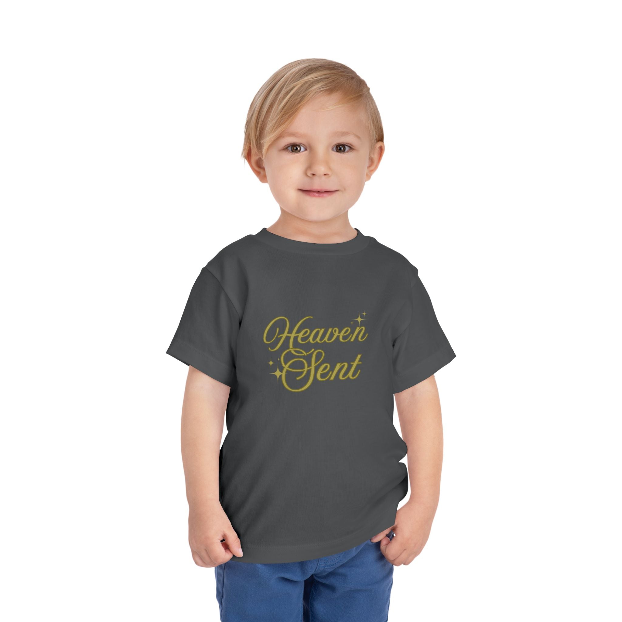 Heaven Sent Toddler Tee — Gold Script Baby Shirt