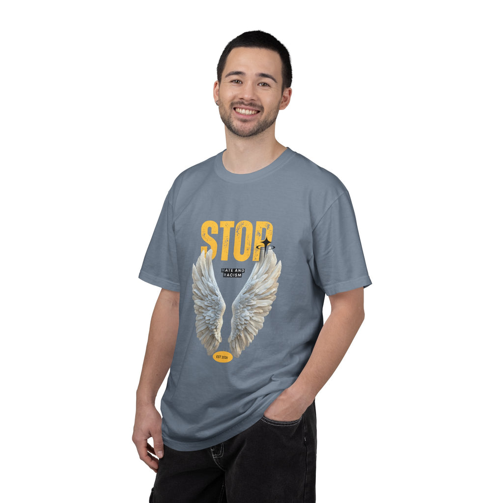 Angel Wings "STOP" Graphic T‑Shirt