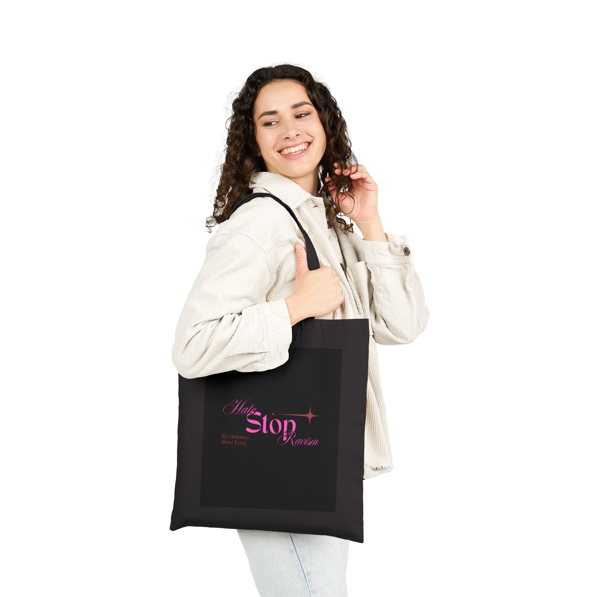 Stop Wonder Tote Bag – Pink Script Canvas Shopping Tote