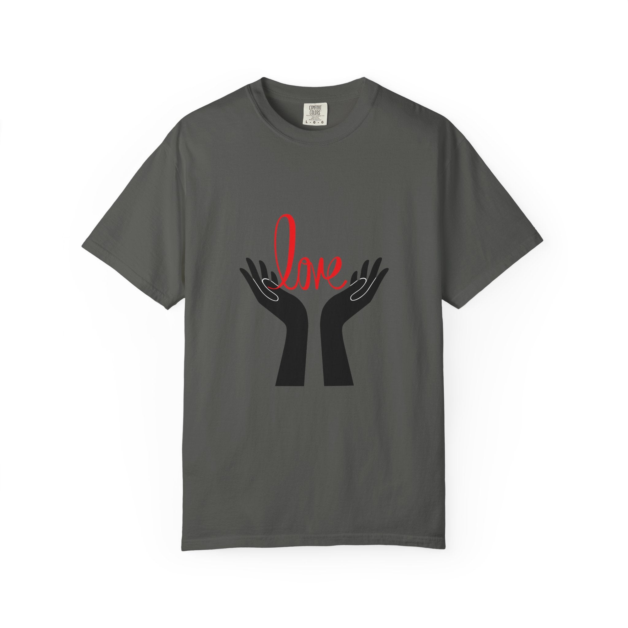 Love Hands T-Shirt — Minimalist Heart Hands Graphic Tee