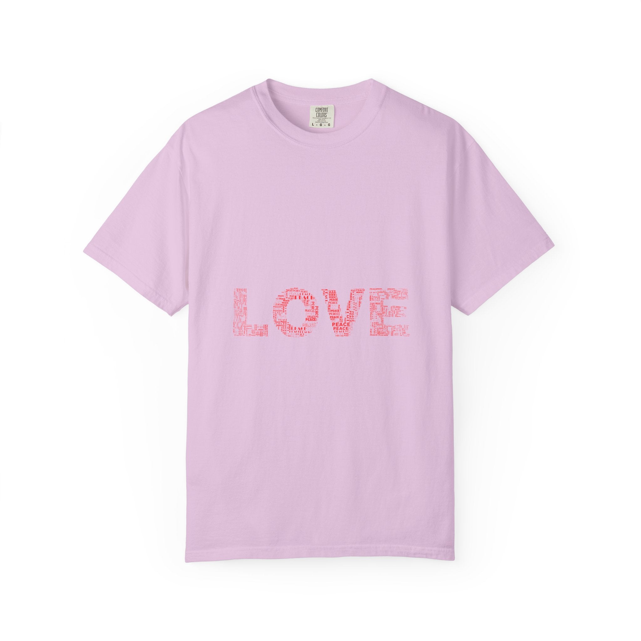 LOVE Graphic T-Shirt — Pink Floral Text Tee for Valentine’s Day & Everyday