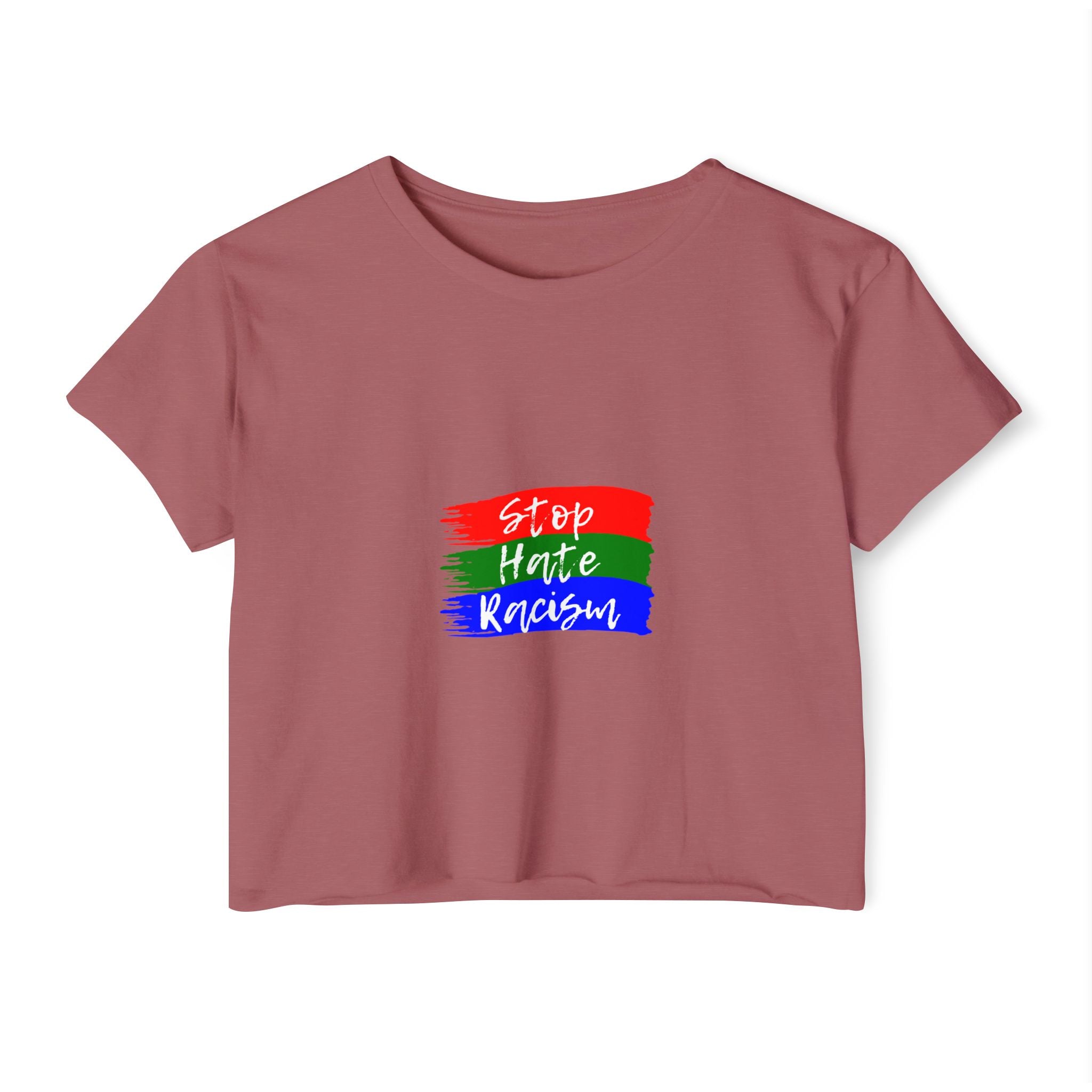 Stop Hate Racism Crop Top — Women's Activist Festival Tee
